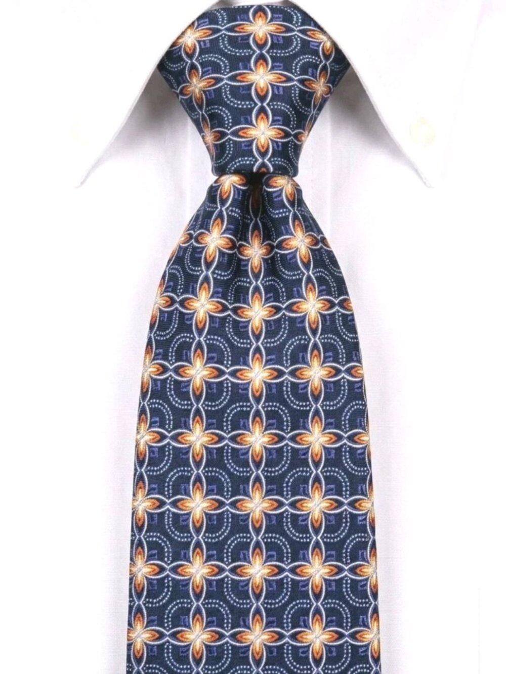 Vtg 90s JOHN W NORDSTROM Japanese Shippo 7 Treasures Heavy Jacquard Silk Tie USA